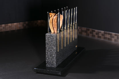 Knife block made of Nero Impala | Big Diamond Cut