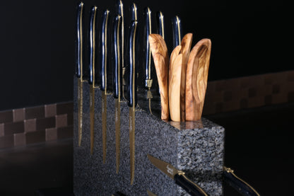 Knife block made of Nero Impala | Big Diamond Cut