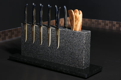 Knife block made of Nero Impala | Big Diamond Cut