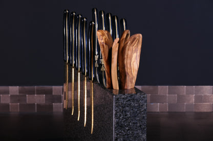 Knife block made of Nero Impala | Big Diamond Cut