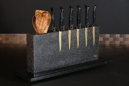 Knife block made of Nero Impala | Big Diamond Cut