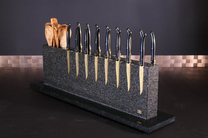 Knife block made of Nero Impala | Big Diamond Cut