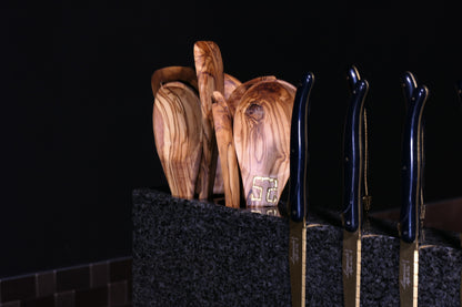 Knife block made of Nero Impala | Big Diamond Cut