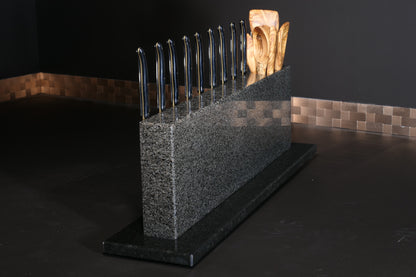 Knife block made of Nero Impala | Big Diamond Cut