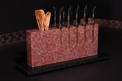 Knife block made of Goth Red | Big Diamond Cut