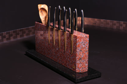 Knife block made of Goth Red | Big Diamond Cut