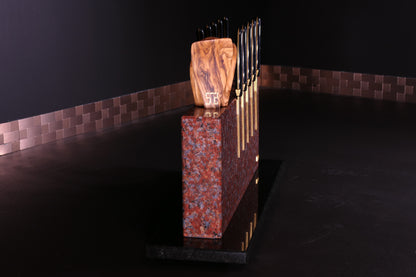 Knife block made of Goth Red | Big Diamond Cut