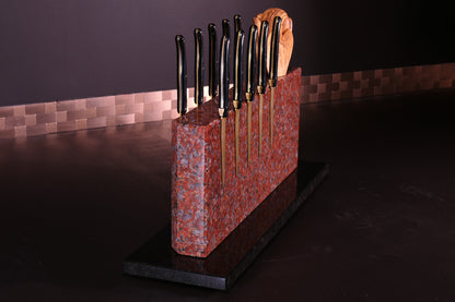 Knife block made of Goth Red | Big Diamond Cut