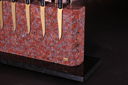 Knife block made of Goth Red | Big Diamond Cut