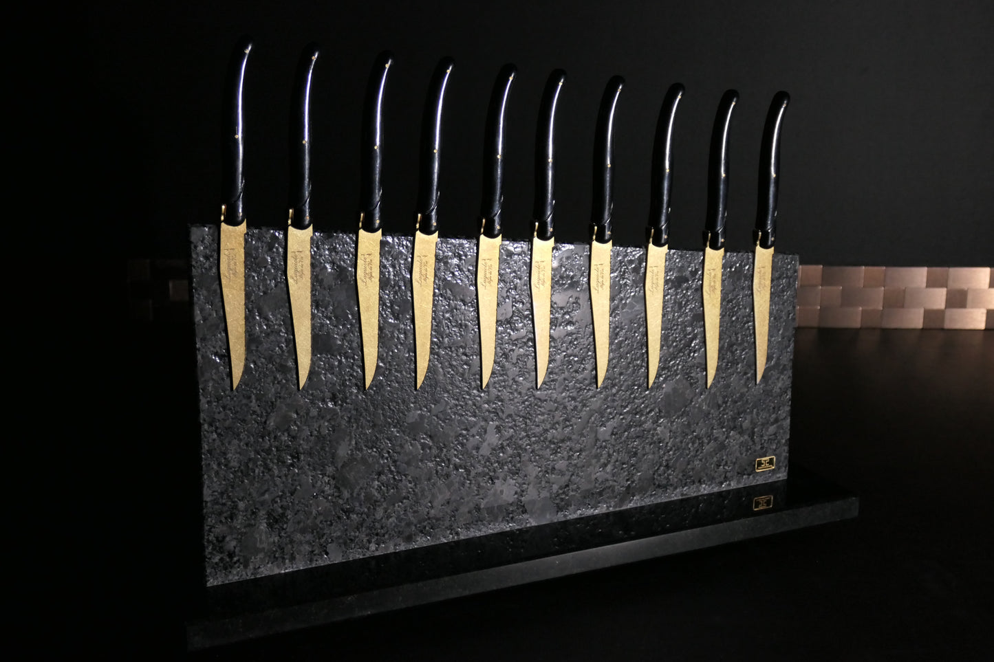 Knife block made of Steel Gray | Diamond cut