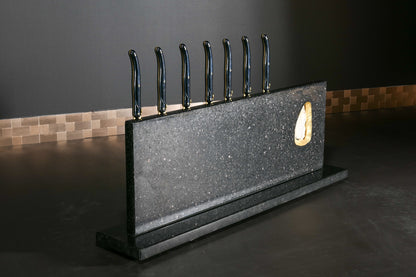 Star Galaxy Gold knife block with rock crystal