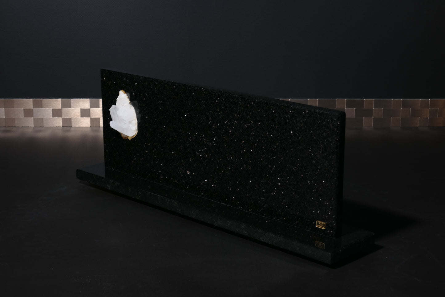 Star Galaxy Gold knife block with rock crystal