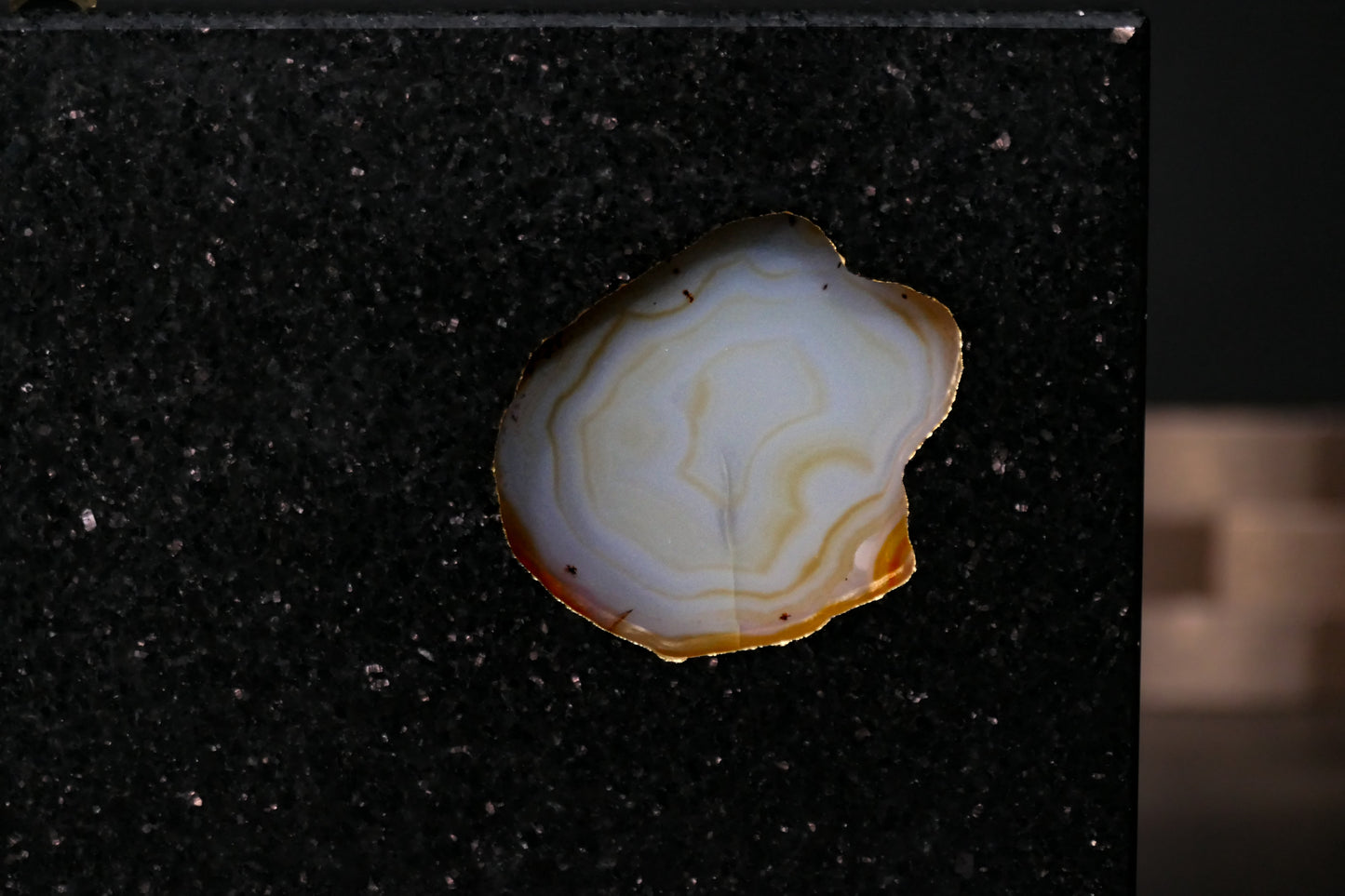 Star Galaxy Gold knife block with agate disc