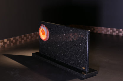 Star Galaxy Gold knife block with agate disc