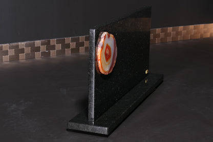 Star Galaxy Gold knife block with agate disc