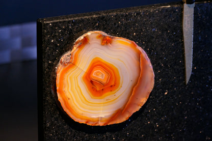 Star Galaxy Gold knife block with agate disc