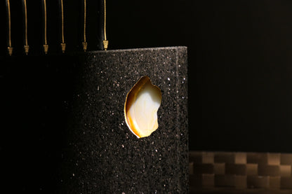 Star Galaxy Gold knife block with agate disc