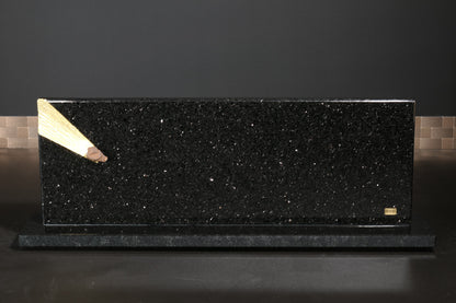 Star Galaxy Gold knife block with meteorites and gold-plated meteorite tail