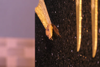 Star Galaxy Gold knife block with meteorites and gold-plated meteorite tail