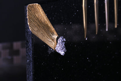 Star Galaxy Gold knife block with meteorites and gold-plated meteorite tail