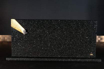 Star Galaxy Gold knife block with meteorites and gold-plated meteorite tail